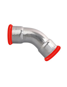Coude 45° FF acier carbone SERTIsteel PBtub carbone à sertir, fond blanc