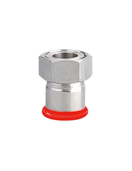 Jonction écrou tournant F acier carbone SERTIsteel PBtub carbone à sertir, fond blanc