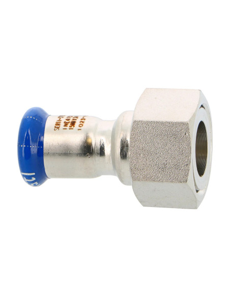 Jonction écrou tournant F inox 316L SERTIsteel PBtub inox 316L à sertir, fond blanc