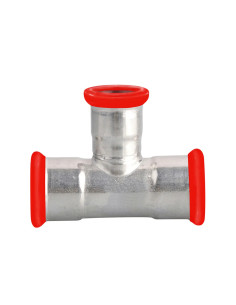 Té réduit acier carbone SERTIsteel PBtub carbone à sertir, fond blanc