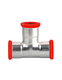 Té égal acier carbone SERTIsteel PBtub carbone à sertir, fond blanc