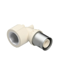 Coude 90° taraudage PPSU à sertir femelle AIS, fond blanc