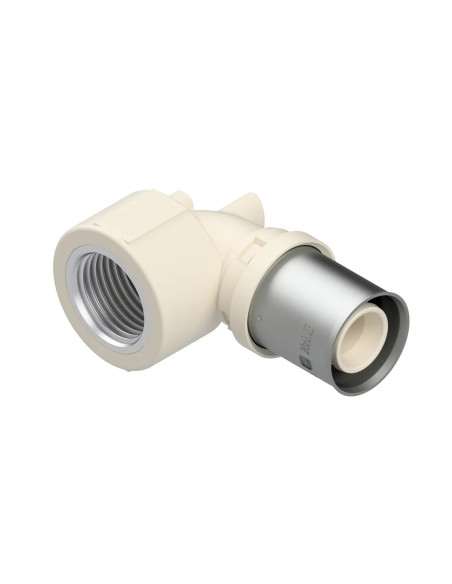 Coude 90° taraudage PPSU à sertir femelle AIS, fond blanc