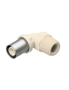 Coude 90° filetage PPSU à sertir mâle AIS, fond blanc