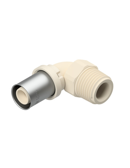 Coude 90° filetage PPSU à sertir mâle AIS, fond blanc